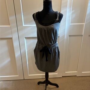 LOFT Gray Sleeveless Dress with Black Accents - XS